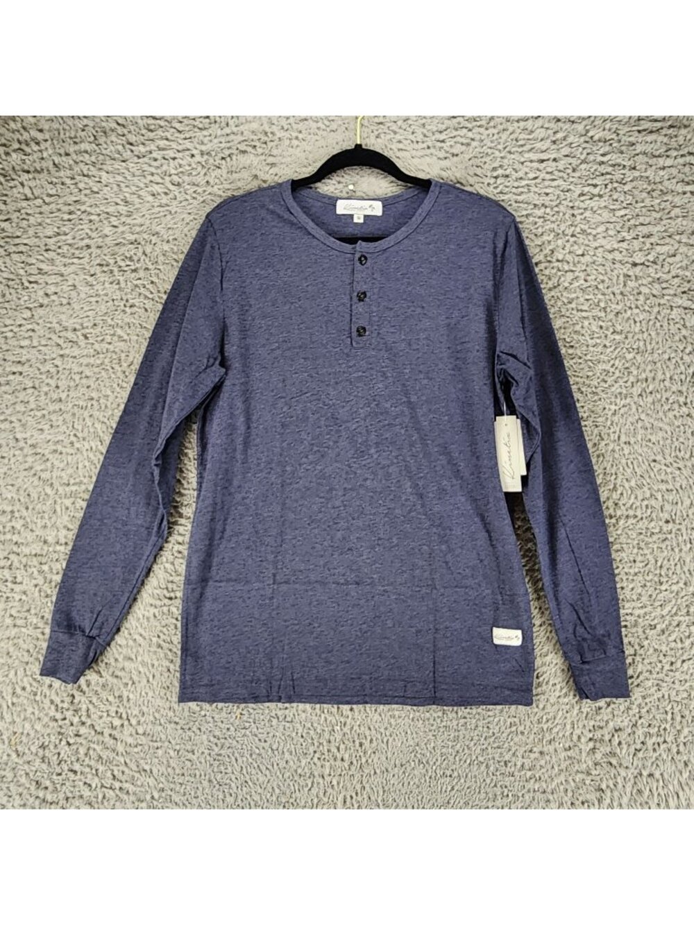 Kinetix Shirt Mens Small Blue Long Sleeve 1/4 Button Henley *NWT*